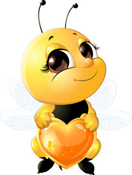 Bee Holding A Heart