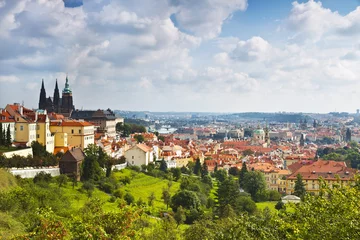 Foto op Plexiglas View over historic center of Prague with castle, Czech Republic © vesta48
