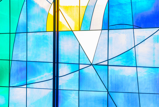 Abstract Background - A Detail Of A Modern Stained Glass Window