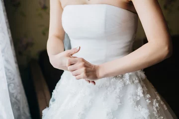 Foto op Plexiglas Young nervous bride waiting worried © briday