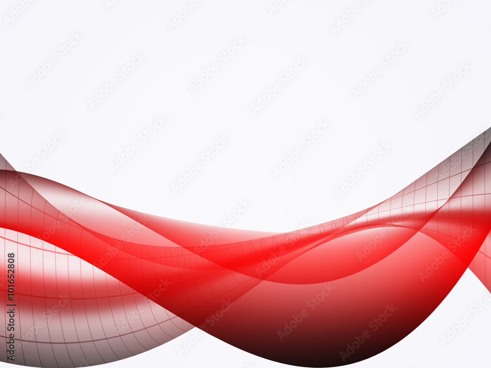 Poster abstract background in wavy style in red color