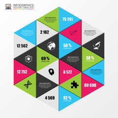 Abstract modern hexagonal infographic. Vector