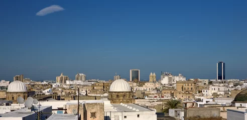 Cercles muraux Tunisie Tunisia. Tunis - old town (medina) seen from roof top
