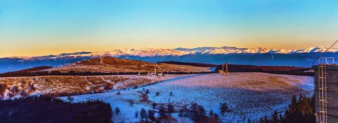Mountain panorama in winter