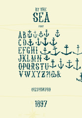 Vintage painted serif font - 101654051