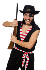 Man pirate isolated on the white background