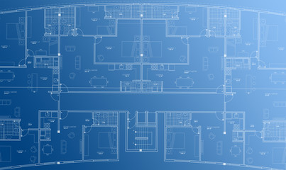 Clean Architecture Floor plan background blueprint style abstract - 101655637