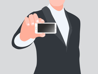 illustration of a man teaching a smartphone