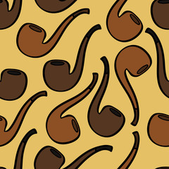 Seamless background with tabacco pipes