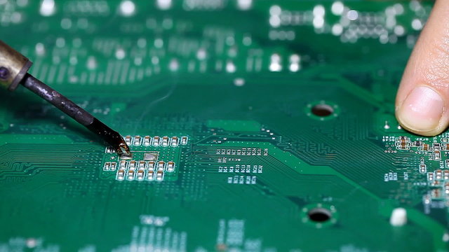 repair, computer circuit board closeup