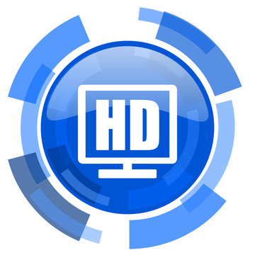 hd display blue glossy circle modern web icon