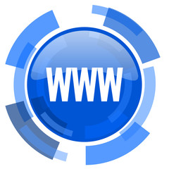 www blue glossy circle modern web icon