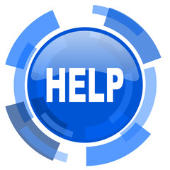 help blue glossy circle modern web icon