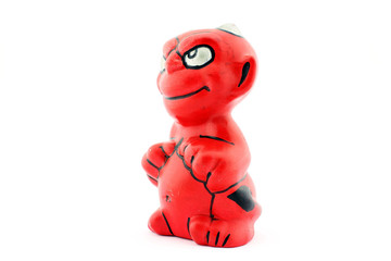 Red devil on white background