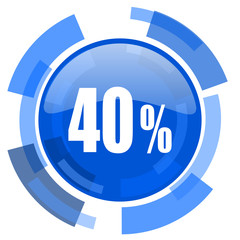 40 percent blue glossy circle modern web icon