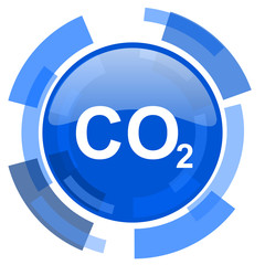 carbon dioxide blue glossy circle modern web icon