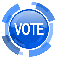 vote blue glossy circle modern web icon