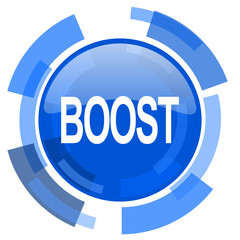 boost blue glossy circle modern web icon