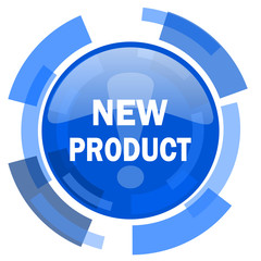 new product blue glossy circle modern web icon