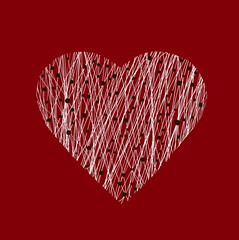 heart spider web with drops