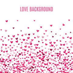 Romantic pink heart background. Vector illustration