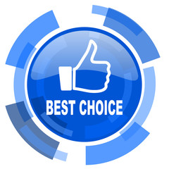 best choice blue glossy circle modern web icon