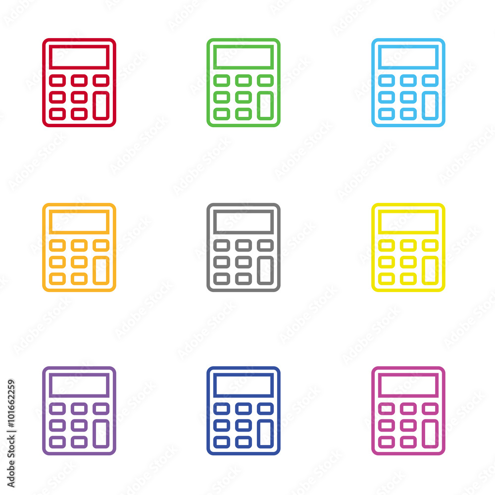 Poster calculator icon for web and mobile