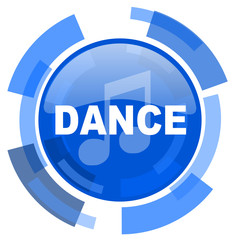 dance music blue glossy circle modern web icon