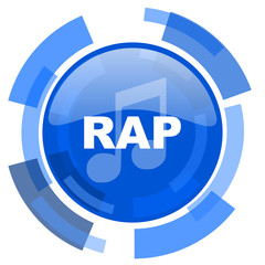 rap music blue glossy circle modern web icon