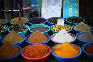 traditional Indian market of spices