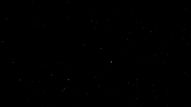 Zoom on deep sky stars seen through telescope with acceleration