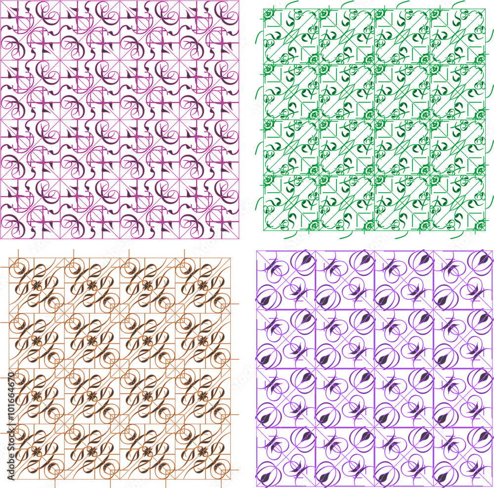 Poster vector set abstract seamless patterns