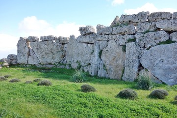 The Neolithic megalith temple complex of Ggantija (Tempji Neolitici Tal-Ggantija) on the island of Gozo in Malta 