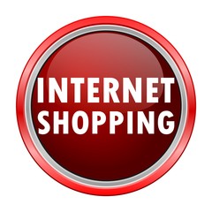 Internet Shopping round metallic red button