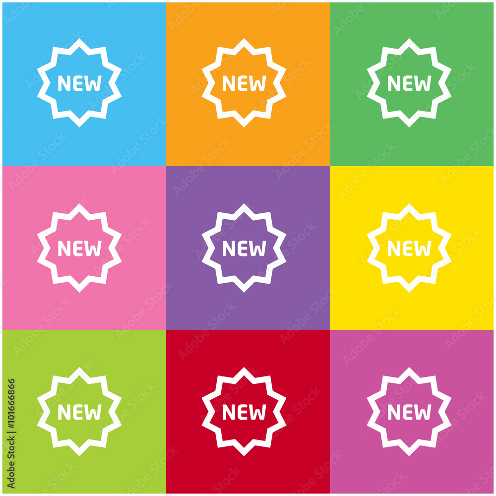 Poster new label icon for web and mobile
