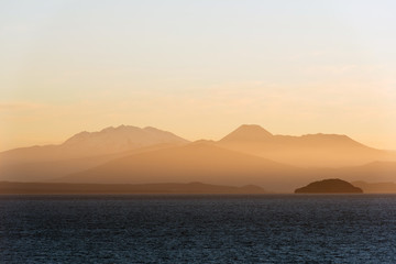 Sunset over Lake Taupo, North Island, New Zealand