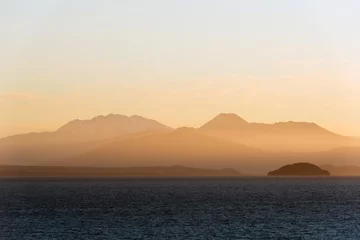 Zelfklevend Fotobehang Meer Sunset over Lake Taupo, North Island, New Zealand