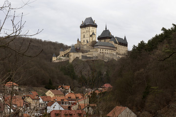 Royal gothic castle Karlstejn, Seat of the king Charles IV, near Prague, Czech republic