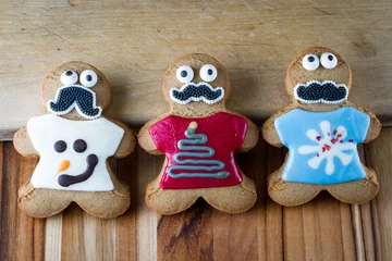 Foto op Plexiglas funny holiday gingerbread cookies © wollertz