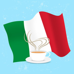 Cup of coffee and flag Italy - 101668850