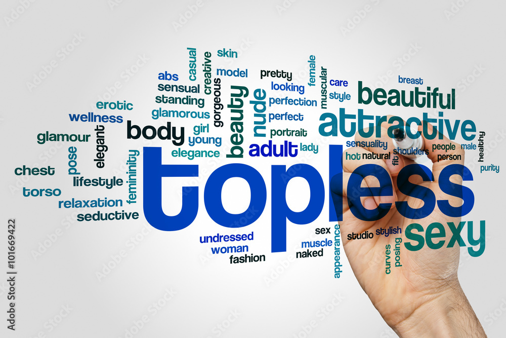 Sticker Topless word cloud concept