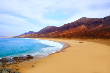 Fototapeta na wymiar Cofete Fuerteventura beach at Canary Islands