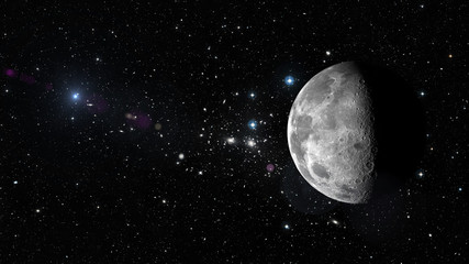 Obraz premium Planet Moon w kosmosie. Elementy tego zdjęcia dostarczone przez NASA