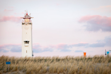 Lighthouse on beach at Noordwijk aan Zee, South Holland, Netherl - 101670662