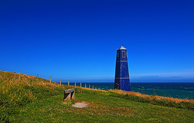 Samphire Hoe Tower along the Dover Cliffs coastline