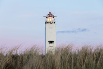 Lighthouse on beach, Netherlands