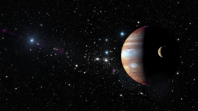 Planet Jupiter in outer space. Elements of this image furnished by NASA