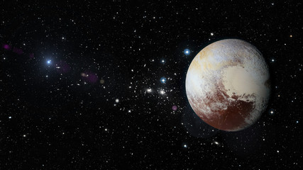 Naklejka premium Planet Pluto in outer space. Elements of this image furnished by NASA