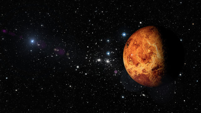 Planet Venus in outer space. Elements of this image furnished by NASA
