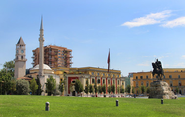 The city center of Tirana, Albania - obrazy, fototapety, plakaty